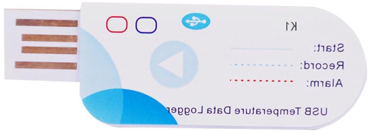 Temperatuur Data Logger - USB Recorder Wegwerp Recorder - Koelketen Monitoren - Geen Software Nodig - 14400 Punten - Wit