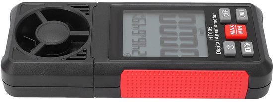 Digitale Anemometer - Windsnelheidsmeter Luchtsnelheidsmeter - Wind Meten - Automatische Kalibratie - 0.70-30.00 m/s - Zwart — afbeelding 4