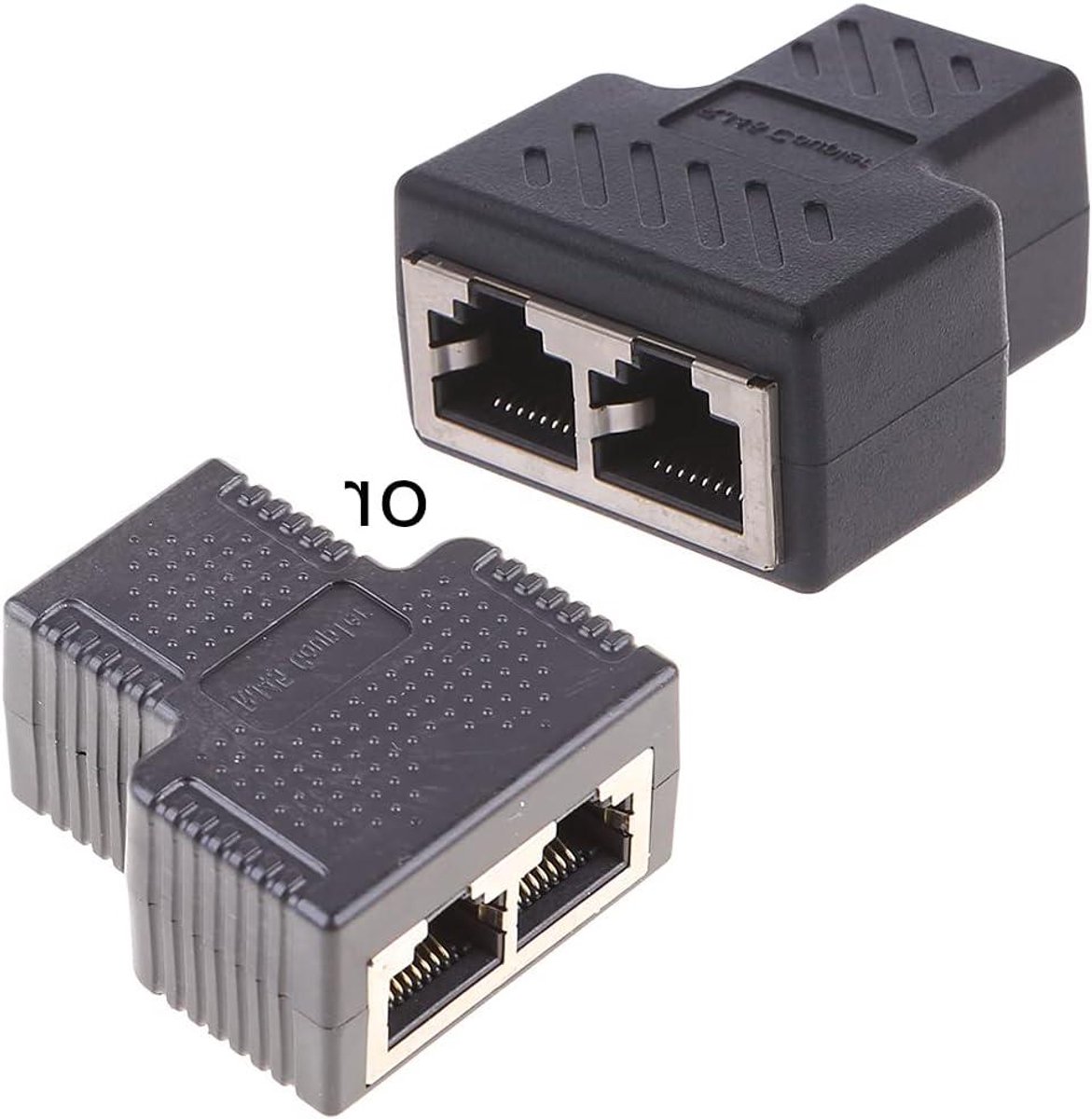 RJ45 Splitter Adapter - Ethernet Koppelaar - Netwerk Uitbreiden - 1 naar 2 Poorten