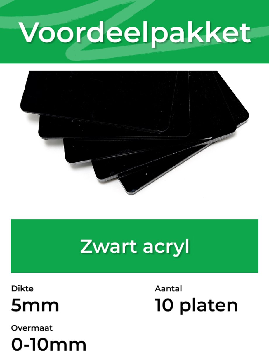 Voordeelpakket - Zwart - per 10 platen - Dikte: 5mm