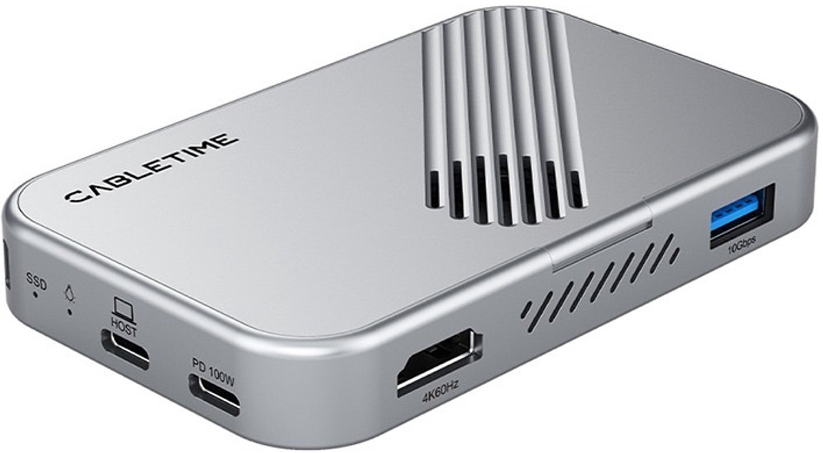 7-in-1 magnetische USB-C hub met SSD-behuizing - geschikt voor iPhone 17/16/15, MacBook en iPad