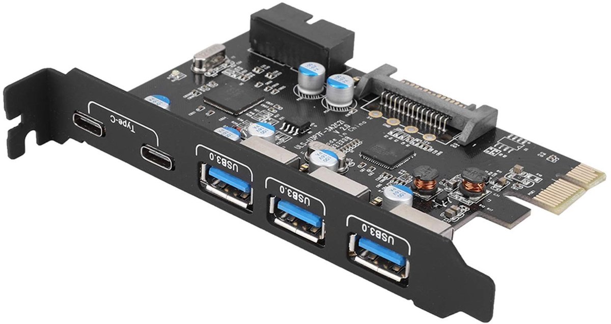 OmGoods - Dailygoody - PCIe Express Card - USB 3.0 en Type-C aansluitingen - Multifunctionele uitbreidingskaart - Geschikt voor laptops en pc's