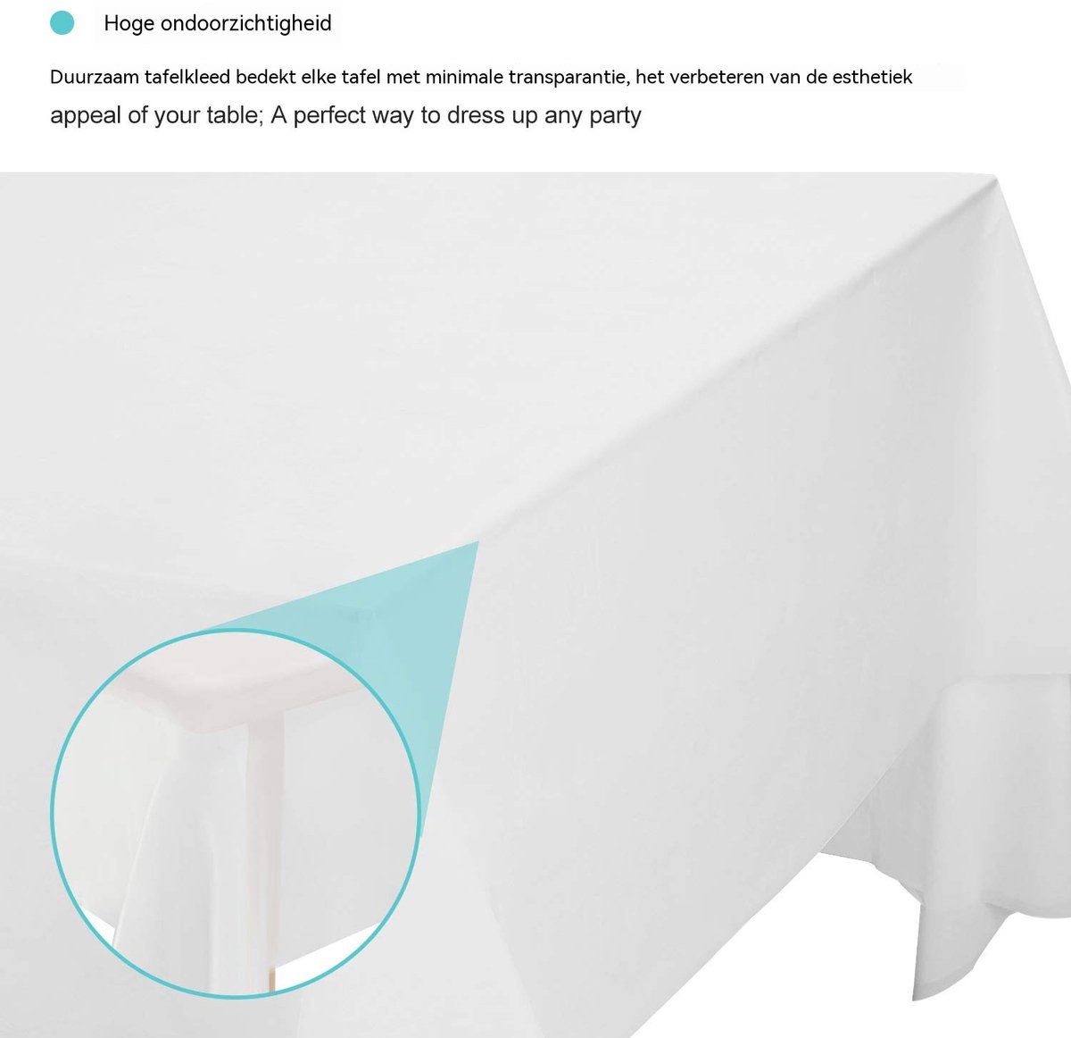 carmdering - Tafelkleed Plastic - Wegwerp Tafeldekking - Rechthoekig Beschermhoes - Waterdicht Oppervlak - Gemakkelijk Snijdbaar - Hoogwaardige Kunststof - Knittervrij En Glad - Ideaal Voor Grote Evenementen - 6 Stuks