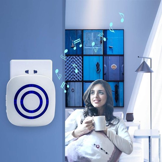 OmGoods - Dailygoody - Draadloze Deurbel - Bewegingssensor - 38 Melodieën en LED Indicatoren - Geschikt voor Buiten - Draadloze installaties - Voor extra veilig... — afbeelding 2