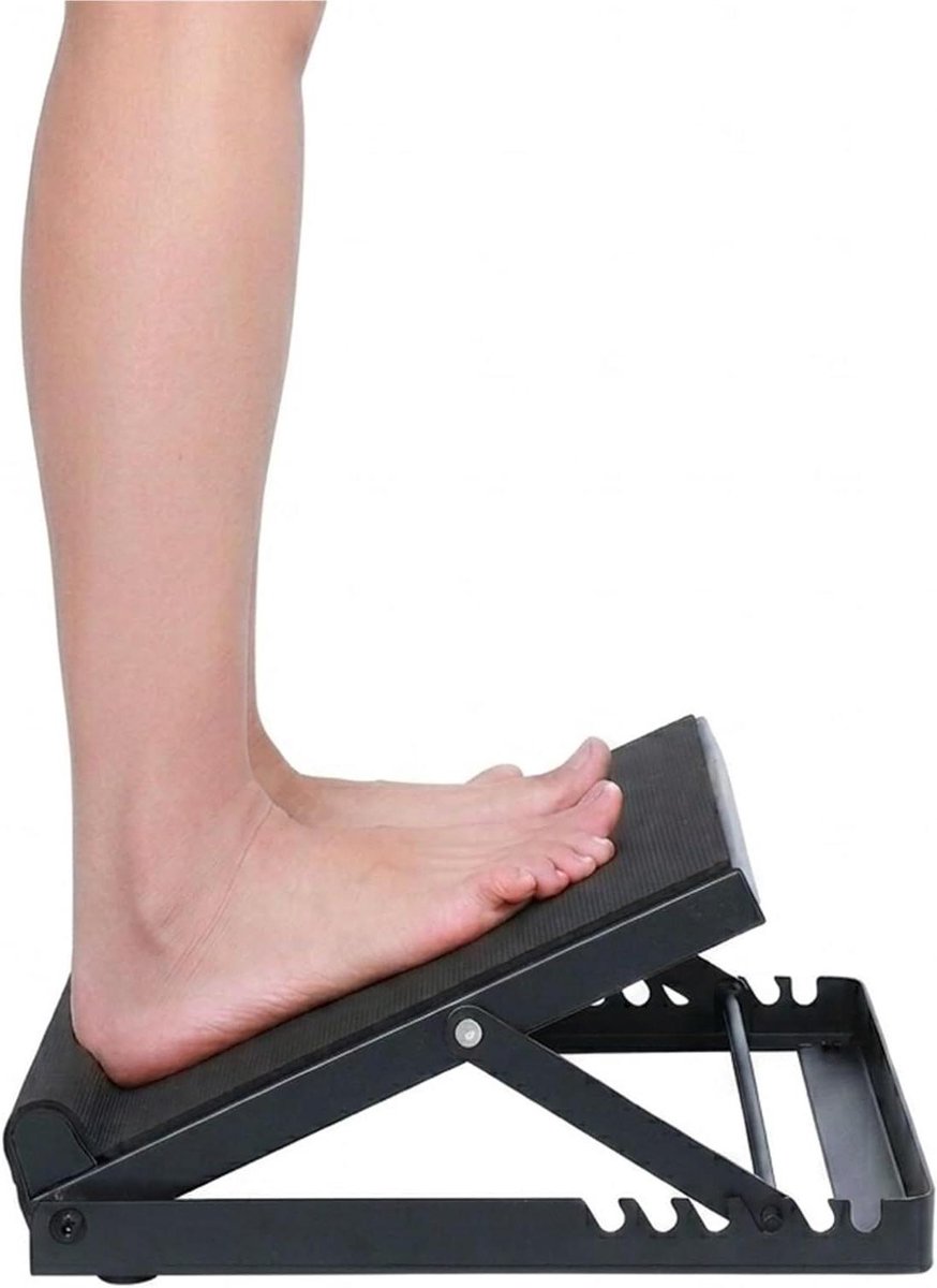 Kuitstrekker Verstelbaar - Voetplank Schuin - Fitness en Herstel - 6 Verstelbare Hoeken - 45x35x4 cm - Zwart