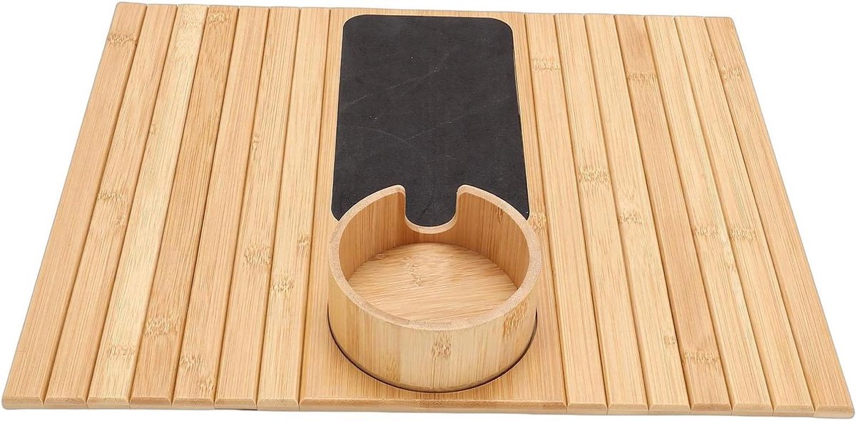 Bank Armleuning Tafel - Fauteuil Tafel - Ontspannen Genieten - Opvouwbaar Antislip - 37 x 16.5 cm - Natuurlijk Bamboe