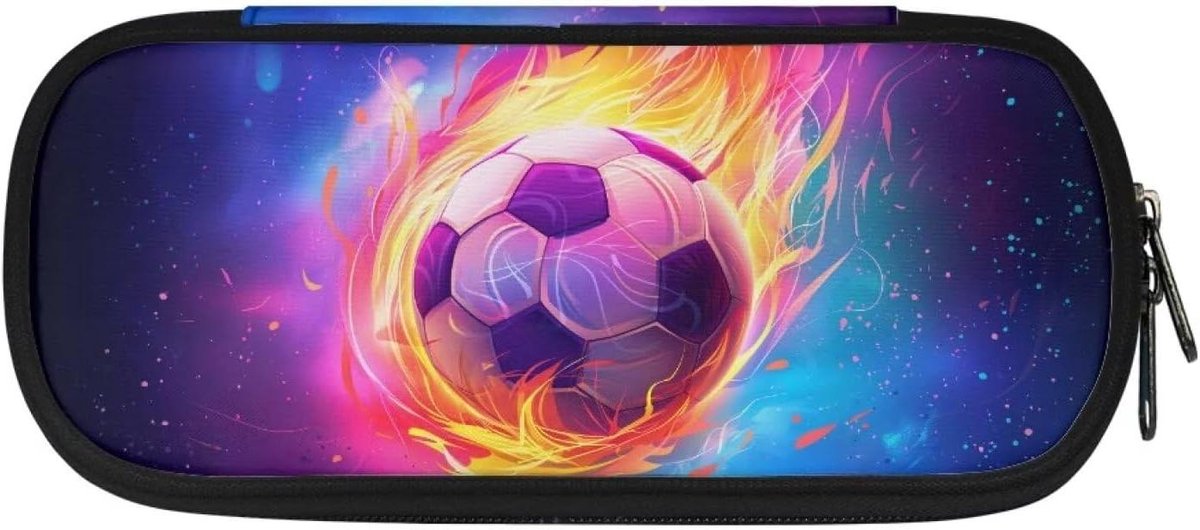 Etui Kinderen - Opbergtas Pennen - School Kantoor - Verschillende Vakken - 22.5 x 10.5 cm - Voetbal Patroon