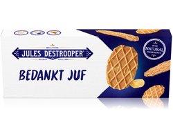 Jules Destrooper Natuurboterwafels "Bedankt juf!" 100g - cadeau voor leerkracht - perfect geschenk voor einde van het schooljaar