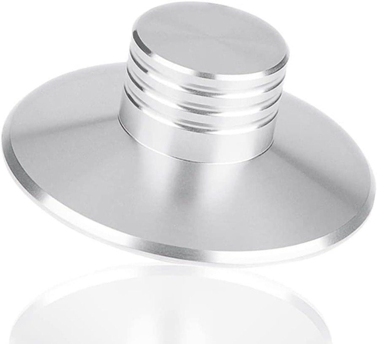 Platenspeler Stabilisator - Gewichtsklem Draaitafel - Betere Geluidskwaliteit - Vermindert Resonantie - 80 mm Diameter - Zilver