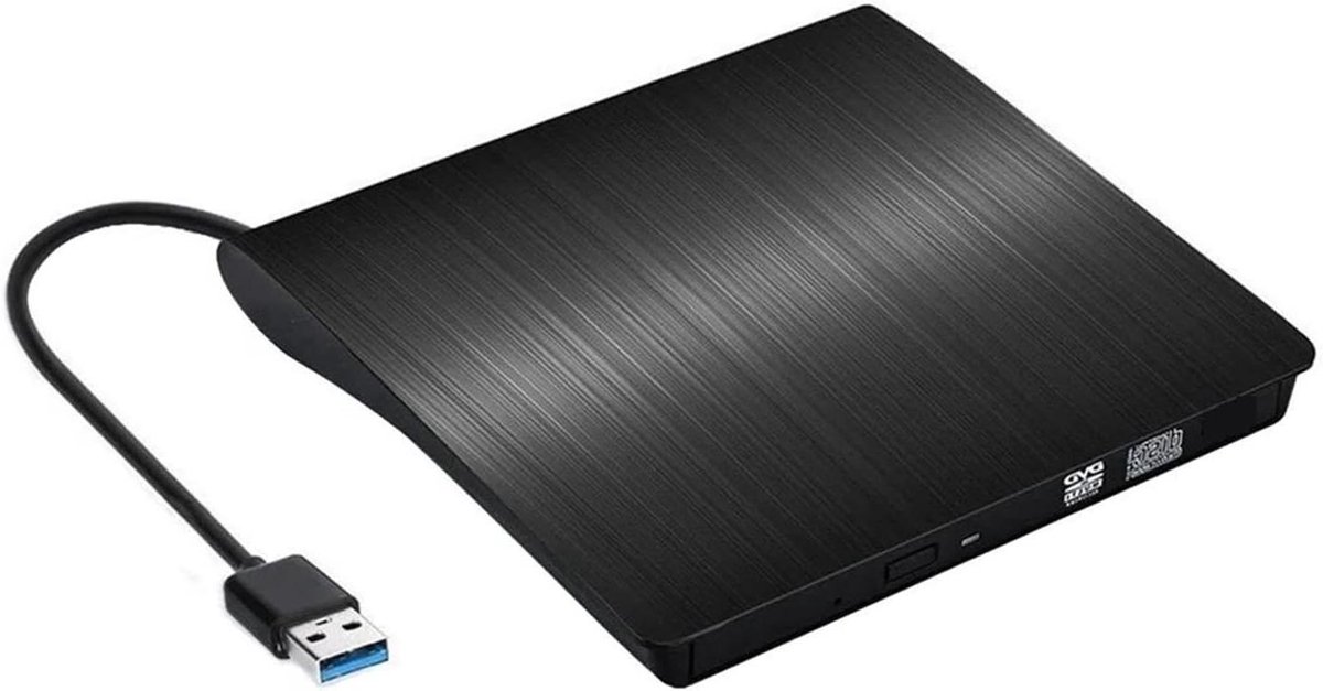 Externe DVD Speler - Draagbare Drive - Films en Muziek - Snelle USB 3.0 - Compact Slim - Zwart