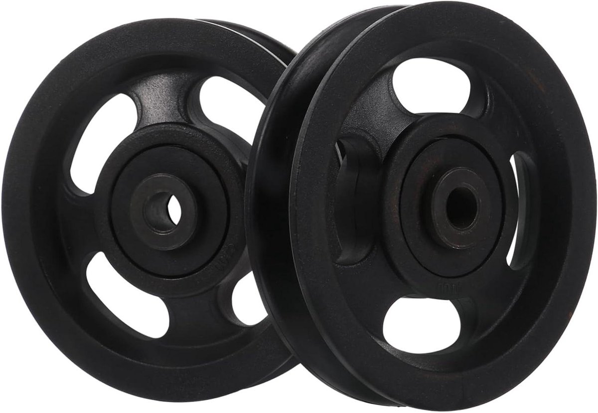 Fitness Katrolwiel - Gym Onderdeel - Kracht Training - Soepel Bewegingsbereik - 10x10CM - Zwart