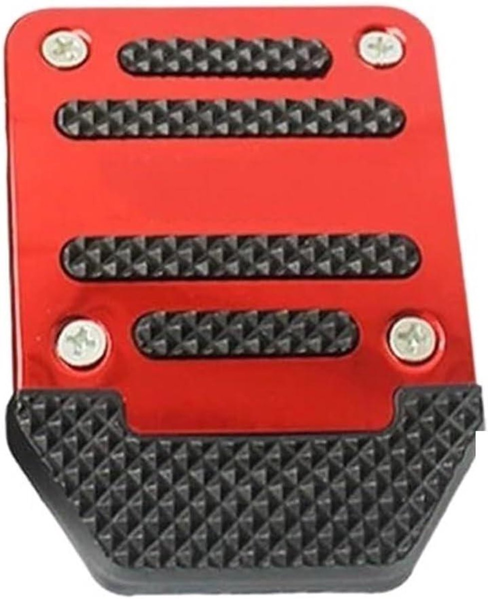 Auto Pedaal Covers - Rem Gas Set - Verbeter Rijcomfort - Antislip Aluminium - Universele Pasvorm - Rood Zilver
