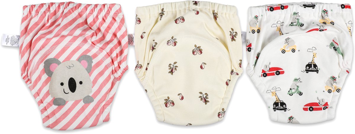 Bummy - Zindelijkheidsbroekjes - Oefenbroekjes zindelijkheid - 3 Stuks - Maat L (14,5-17kg) - Trainingsbroekjes - Wasbaar & Waterdicht - Zacht Premium Katoen - REACH-getest