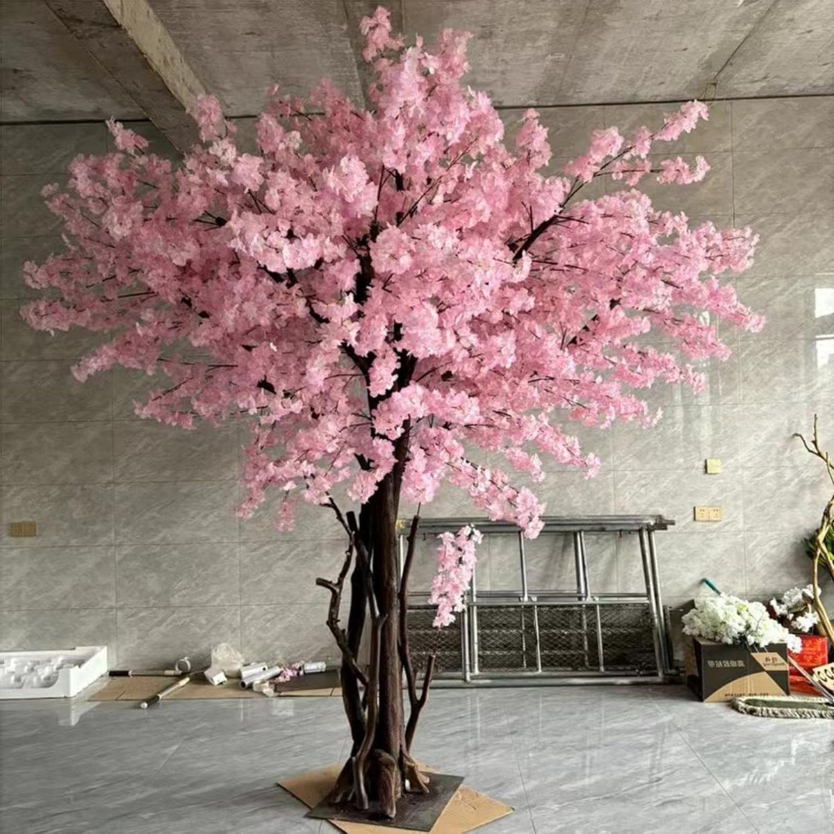 Kunst Kersenbloesemboom - Zijden Perzikboom - Decoratie Binnen Buiten - Realistisch Uiterlijk - 1.6x1.6m - Roze