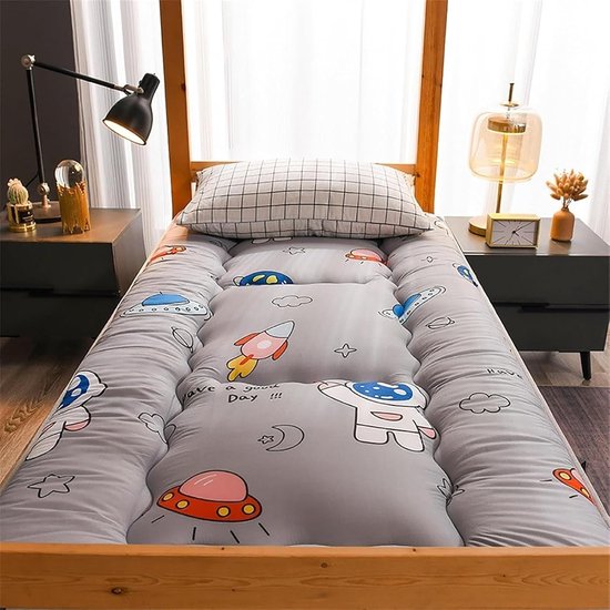 Japanse futon matras - Oprolbaar gastenbed - Comfortabel slapen - Ademend en antislip - 150 x 200 cm - Wit — afbeelding 5