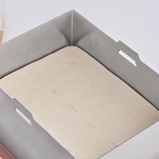 Kaasbereider - Kaasvorm Paneer Maker - Kaas Maken - Aanpasbare Druk - 1 kg capaciteit - Zilver — afbeelding 3