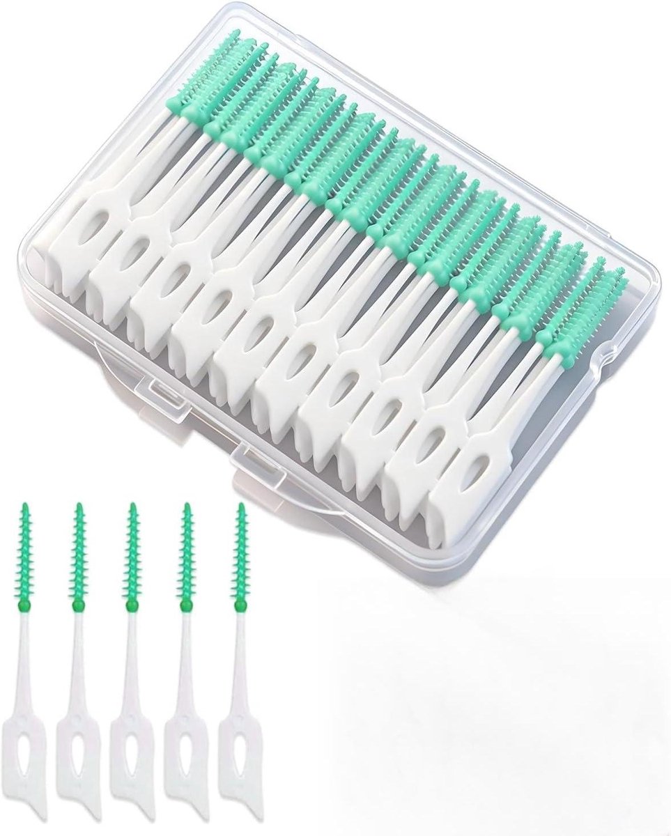 Interdentale Borstels - Tandenstokers - Mondhygiëne - Zachte Reiniging - 40 stuks - Groen
