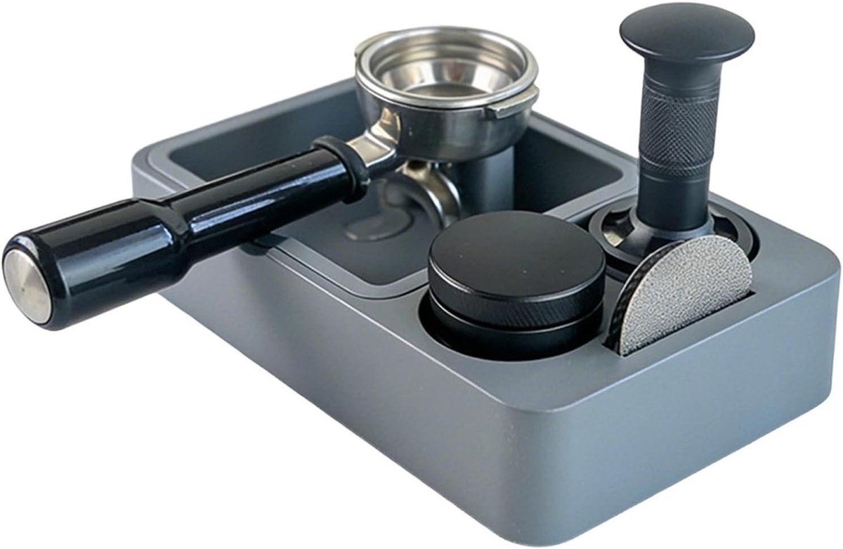 Koffie Tamping Station Espresso Organizer Koffie Bereiden Geoptimaliseerde Tellerindeling 26 x 16 x 7 cm Grijs