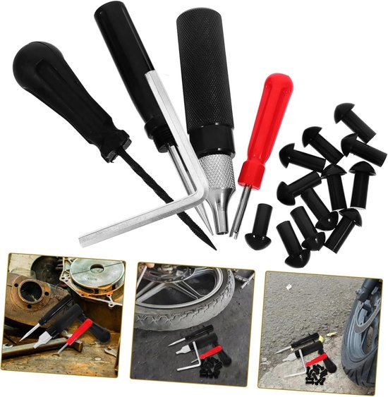 Reparatieset Banden - Bandenset Motor - Lekke Band Herstellen - Veelzijdig Gebruik - 12.50X2.45X2.45CM - Diverse Kleuren — afbeelding 5
