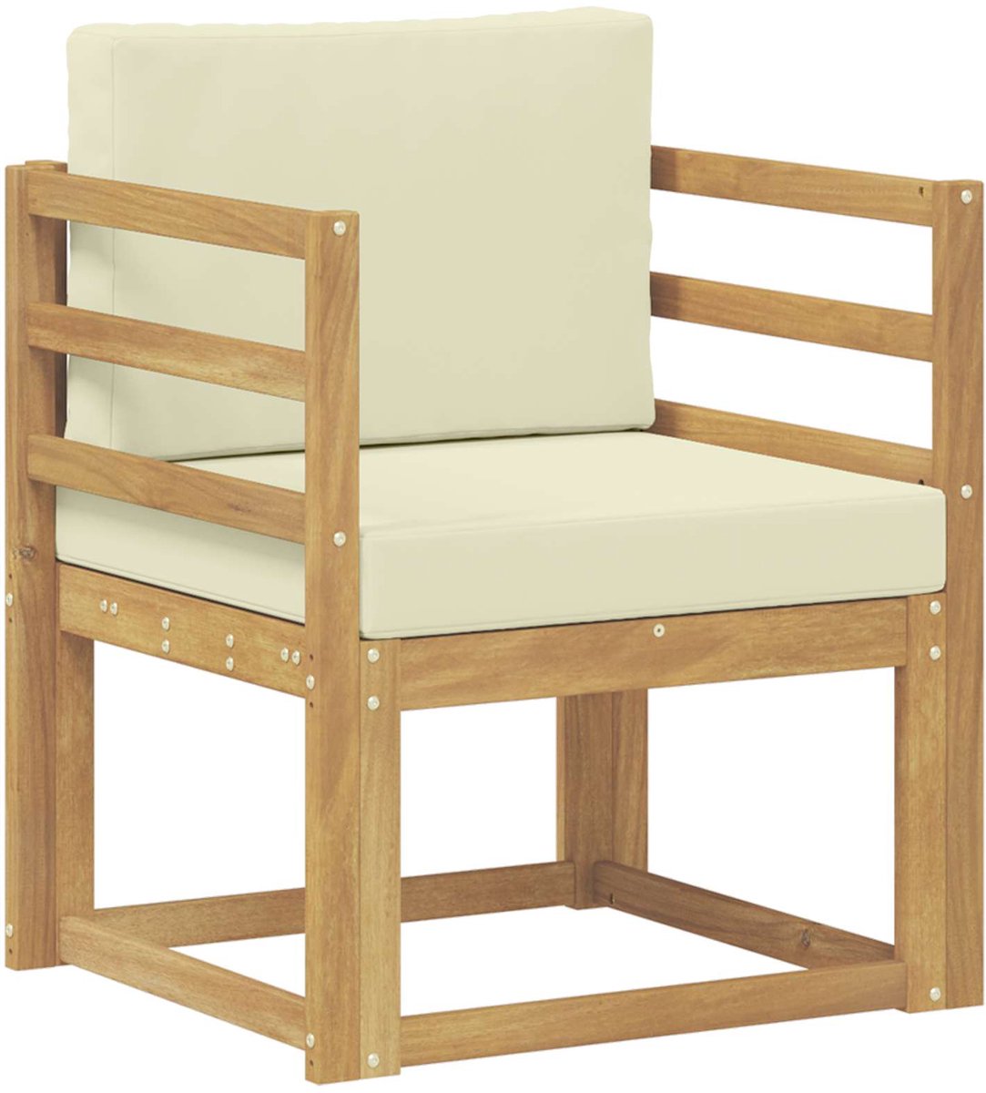 vidaXL - Buitensofa - Polyester - Wit - en - Crème