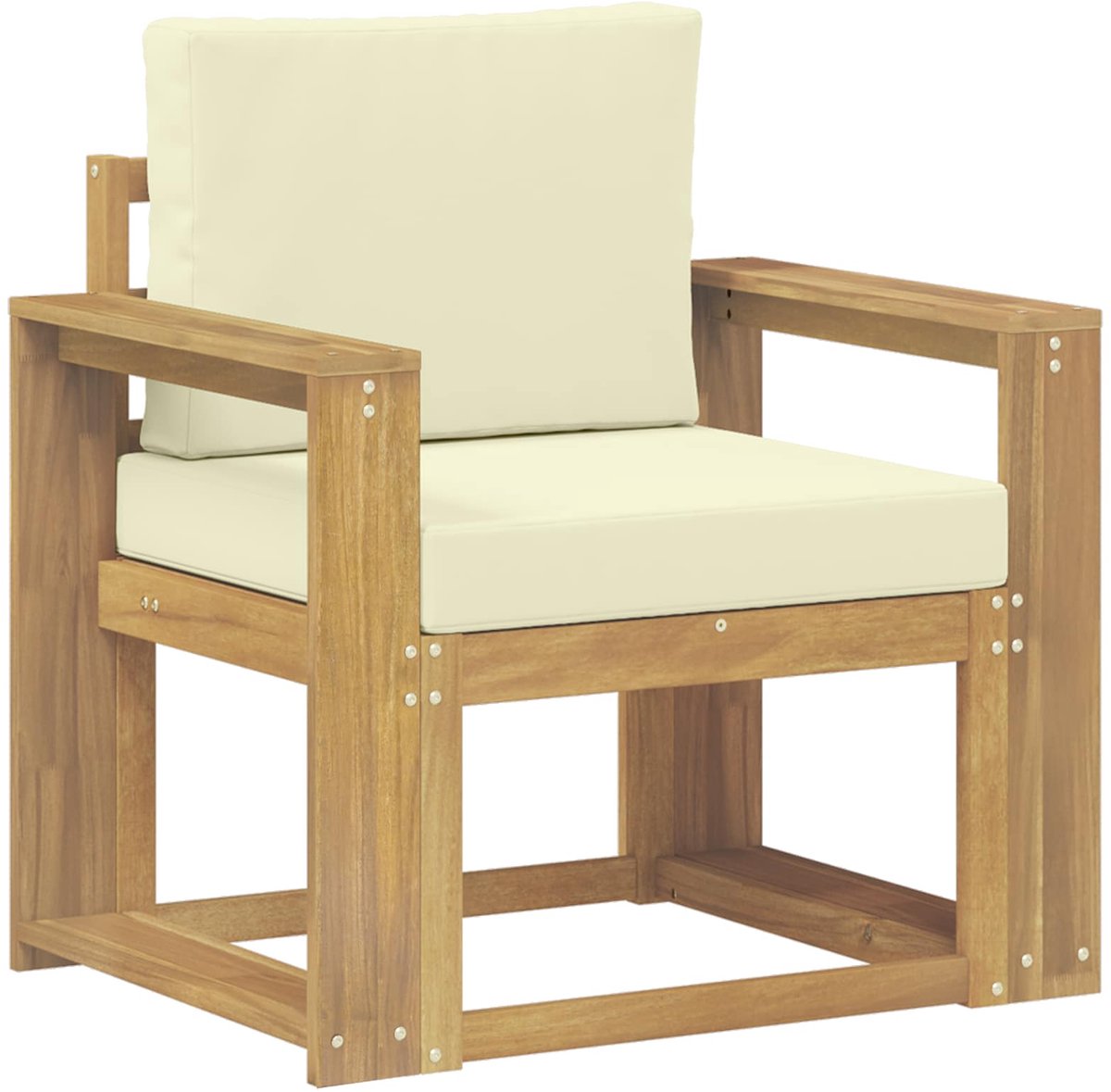vidaXL - Buitensofa - Polyester - Wit - en - Crème