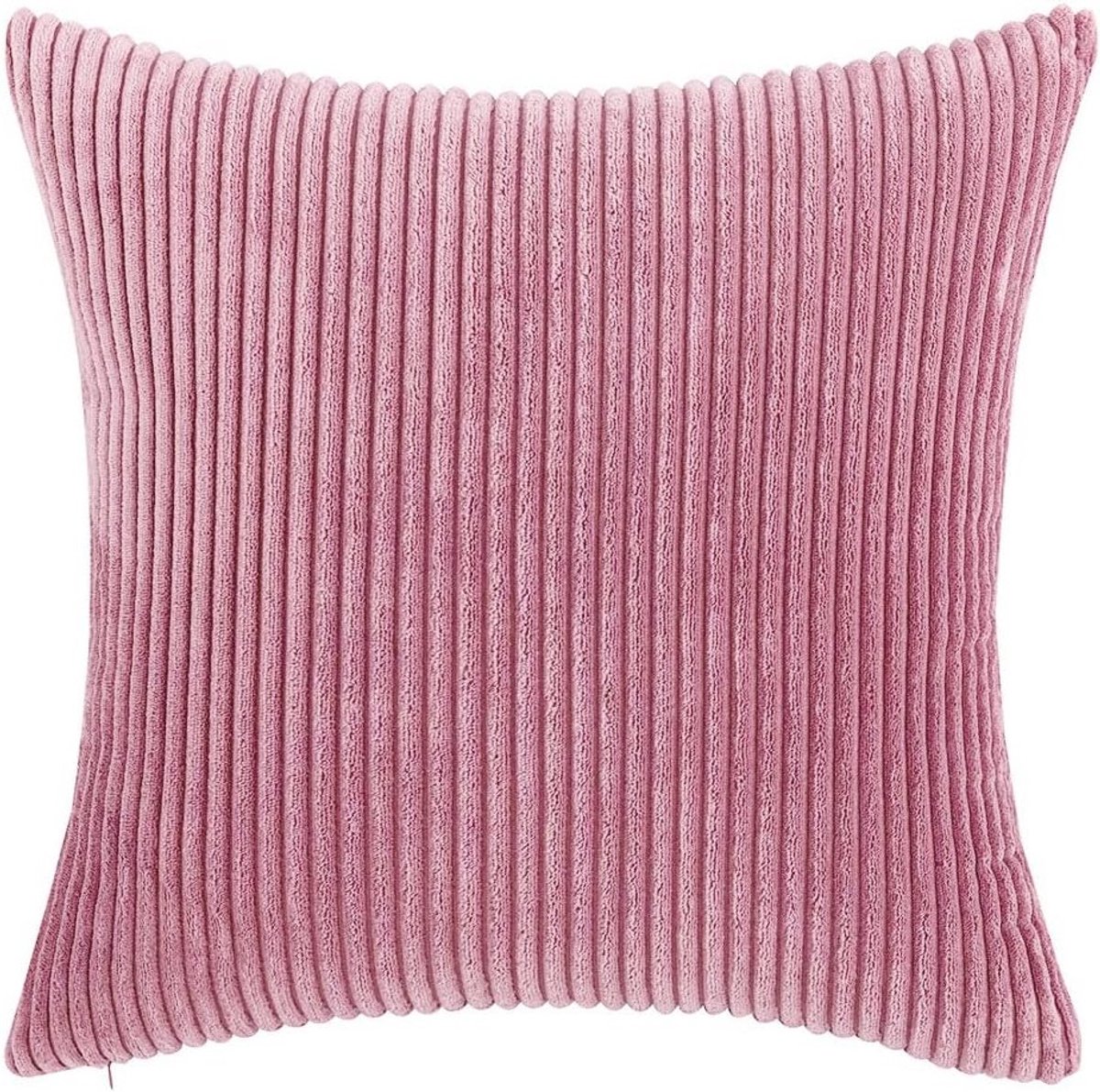 Decoratieve Kussenhoes van Corduroy voor Bank en Stoel, Donkerroze 40x40 cm, Ideaal voor Slaapkamer en Woonkamer