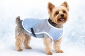 Koeljas hond - cooling vest hond - koelvest hond - S - 30 cm - Frozen Blauw & Grijs - verkoelend zomer vest voor honden met kliksluiting