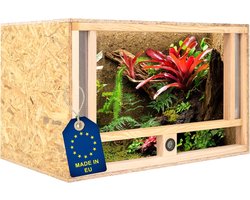 Houten Terrarium - Reptielenverblijf Vivarium - Huisdieren Houden - Geïntegreerde Hygrometer - 80x50x50cm - Houtkleurig