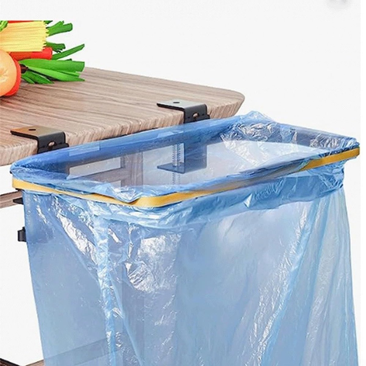 Dailygoods- Vuilniszakhouder Verstelbaar - Campingvuilniszakhouder - Hangende Vuilniszakhouder - Keuken/Badkamer - Draagvermogen 5KG - Geschikt voor Tafels 0-5,5 cm - Vuilnisbak