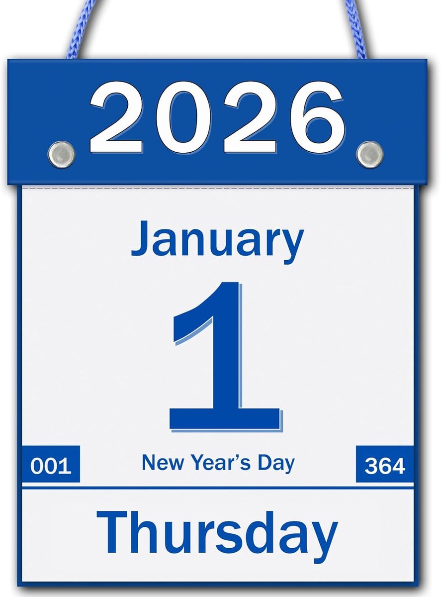 Dagelijkse Kalender 2026 - Wandkalender Pagina per Dag - Planning Bijhouden - Grote Duidelijke Datums - 8.5 x 6 Inch