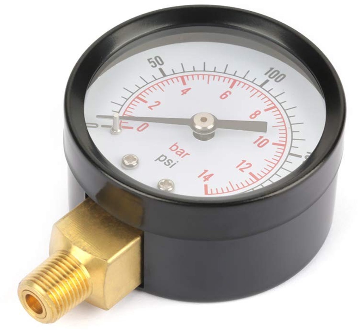 Dailygoods - Manometer Dual Scale - Drukmeter voor Lucht en Gas - Corrosiebestendig - Metaal - Watermeter - Bevestiging - Geschikt voor Air Tank