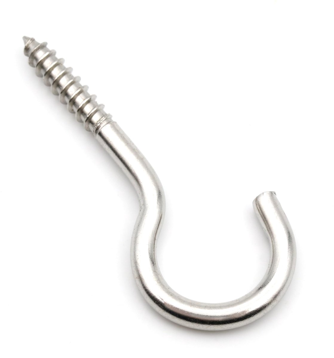 Dailygoods - 10 Stuks Gebogen Roestvrijstalen Schroefhaken voor Wandbevestiging