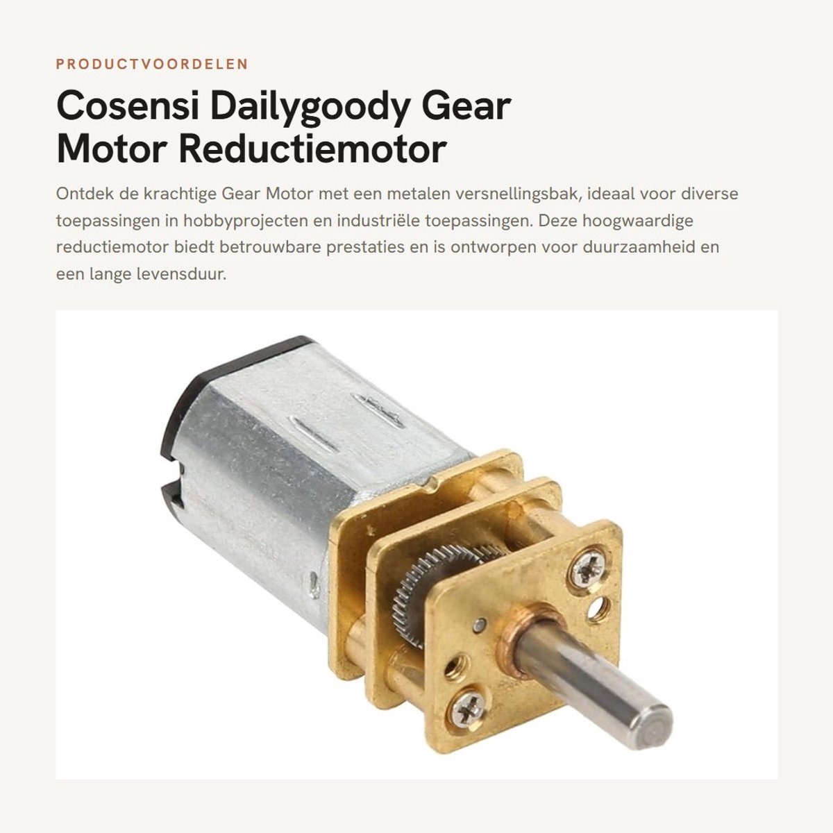 Dailygoods Gear Motor Reductiemotor Hoge kwaliteit met metalen versnellingsbak 1000 RPM Duurzaam en betrouwbaar Geschikt voor verschillend...