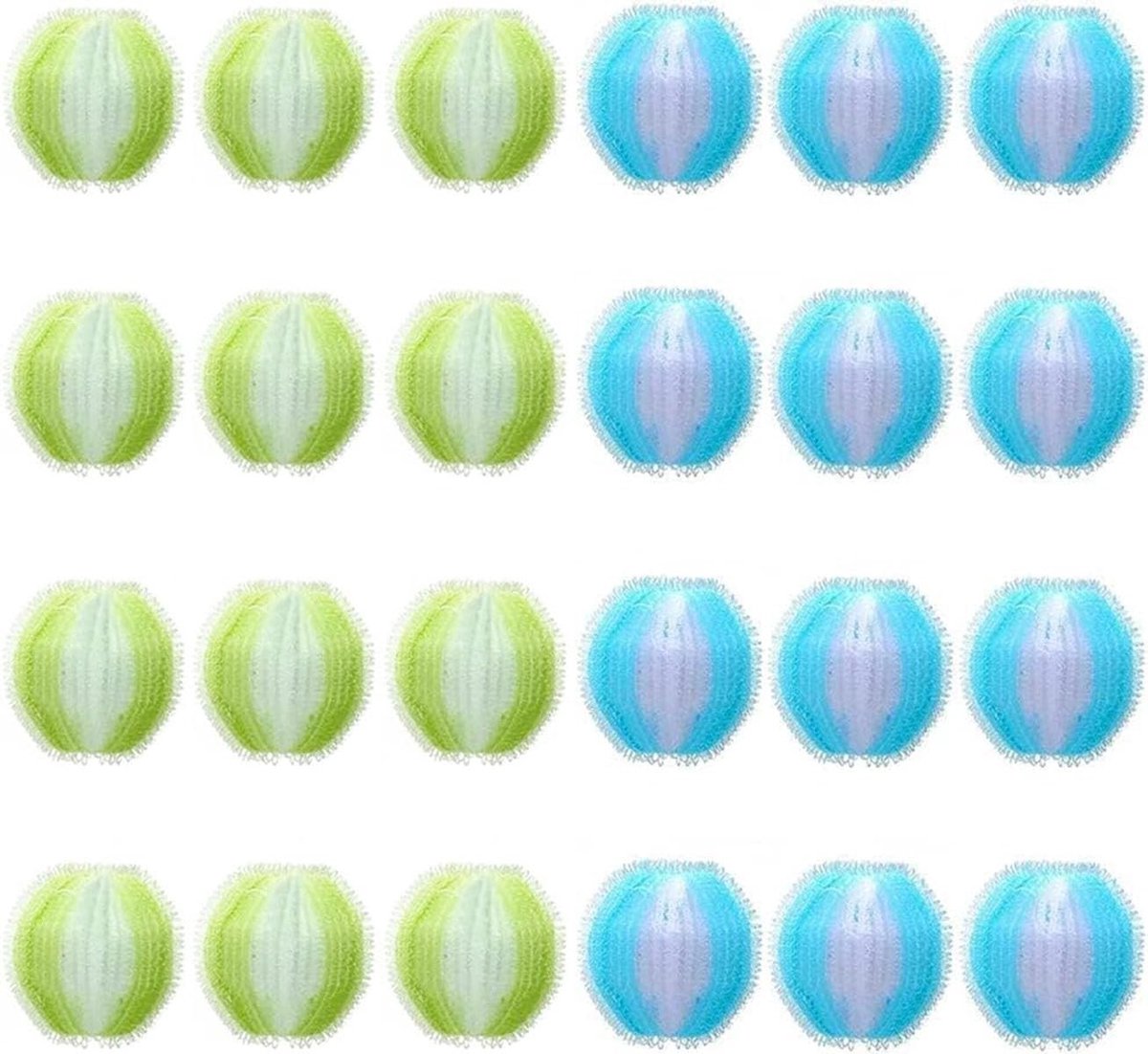 Dailygoods- Pluisballen Dierenhaarverwijderaar - 24 Stuks - Herbruikbare Wasballen - Nylon - 4 cm - Pluizen Verwijderen - Antiharen Functie