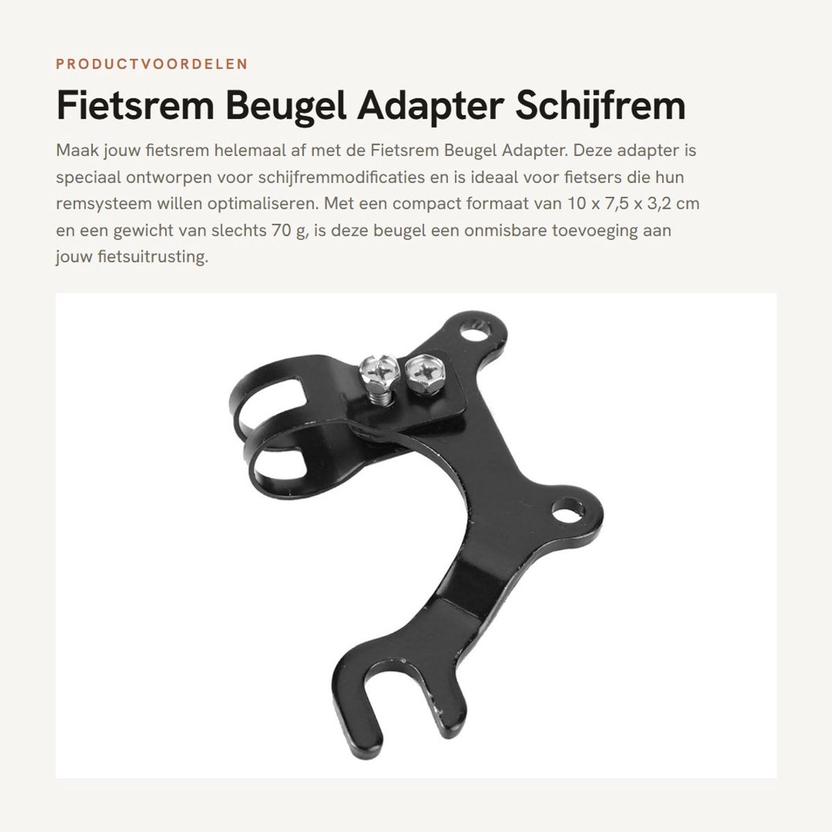 Dailygoods - Fietsrem Beugel Adapter - Schijfrem Modificatie - Eenvoudige Montage - 20mm - Stevige Frame Adapter - Geschikt voor Fietsen - Compact en...