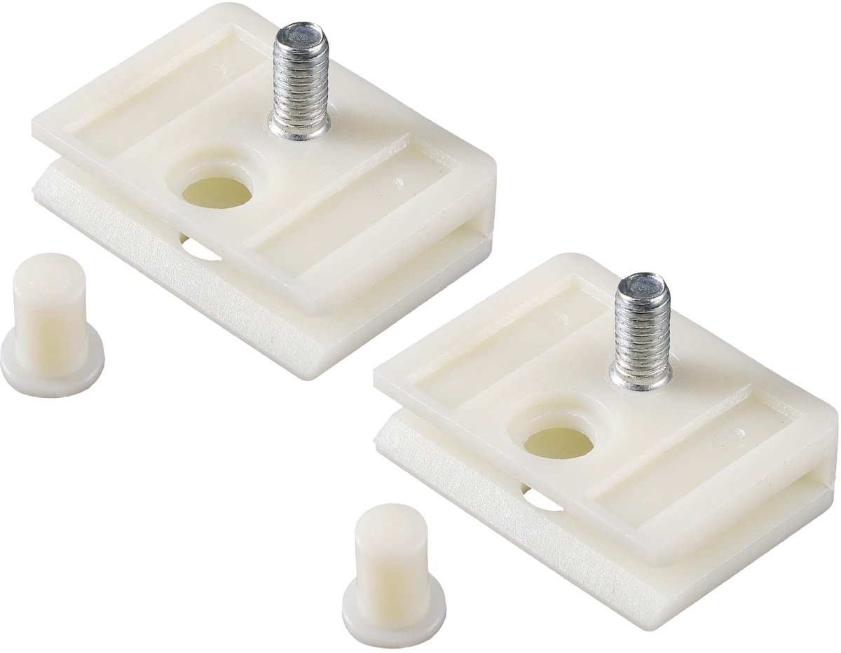 Dailygoods- Glasgeleider Universele Bevestigingsclip - 2 Stuks - Kunststof - Beige - 41x30x11mm - Eenvoudige Installatie - Raamclip