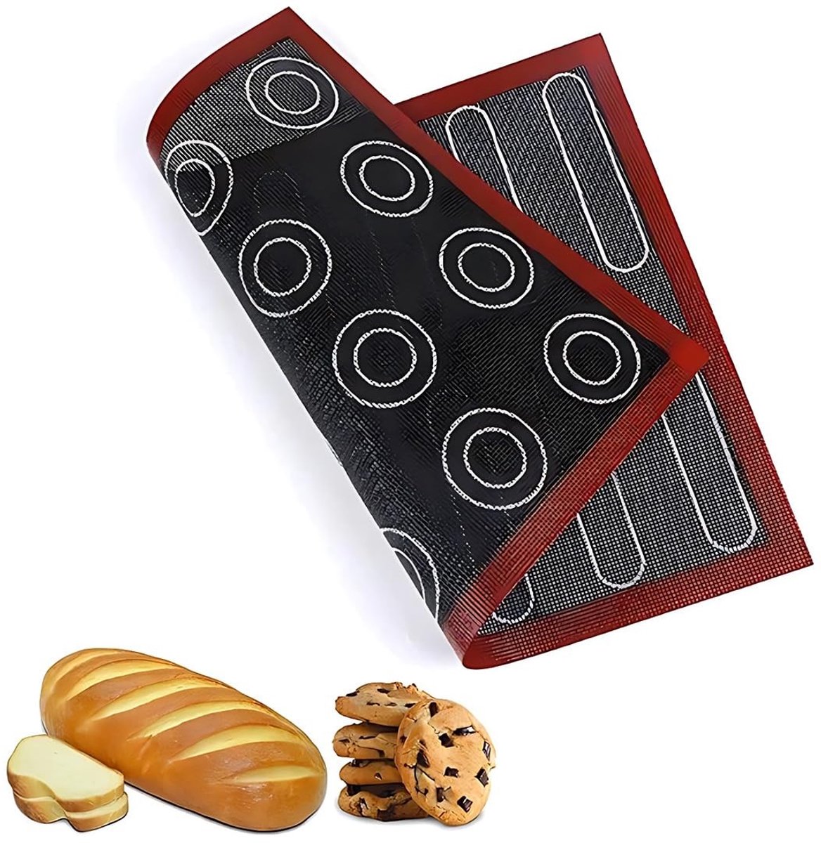Dailygoods- Bakmat Hittebestendig - Siliconen/Glasvezel - Dubbelzijdig - Herbruikbaar - Antiaanbaklaag - Microgeperforeerd - Bakfolie