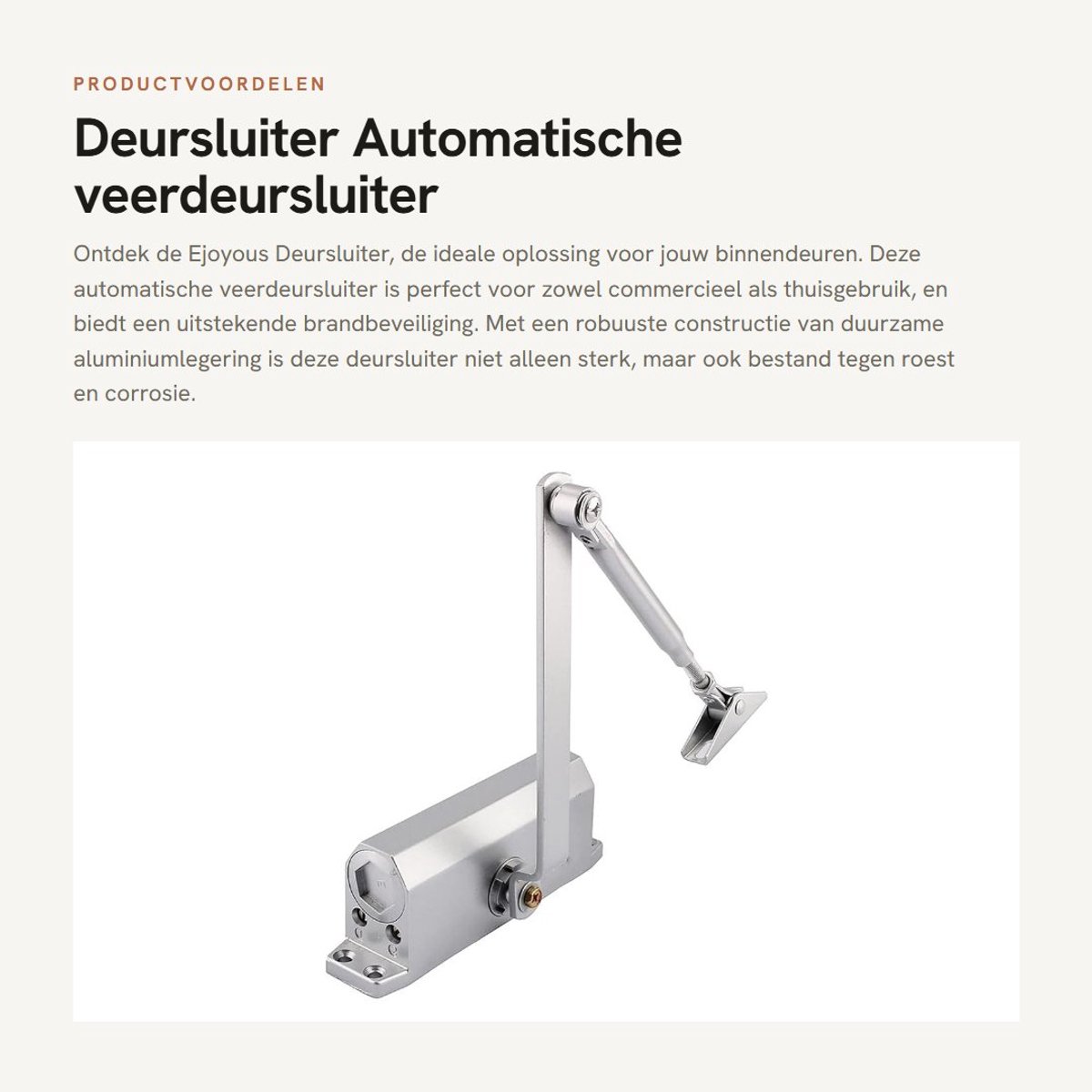 Dailygoods- Deursluiter Automatisch - Verstelbaar - Hydraulisch - Deurveer - Deurdranger - Geschikt voor deurgewicht 35-60 kg - Deurdichter