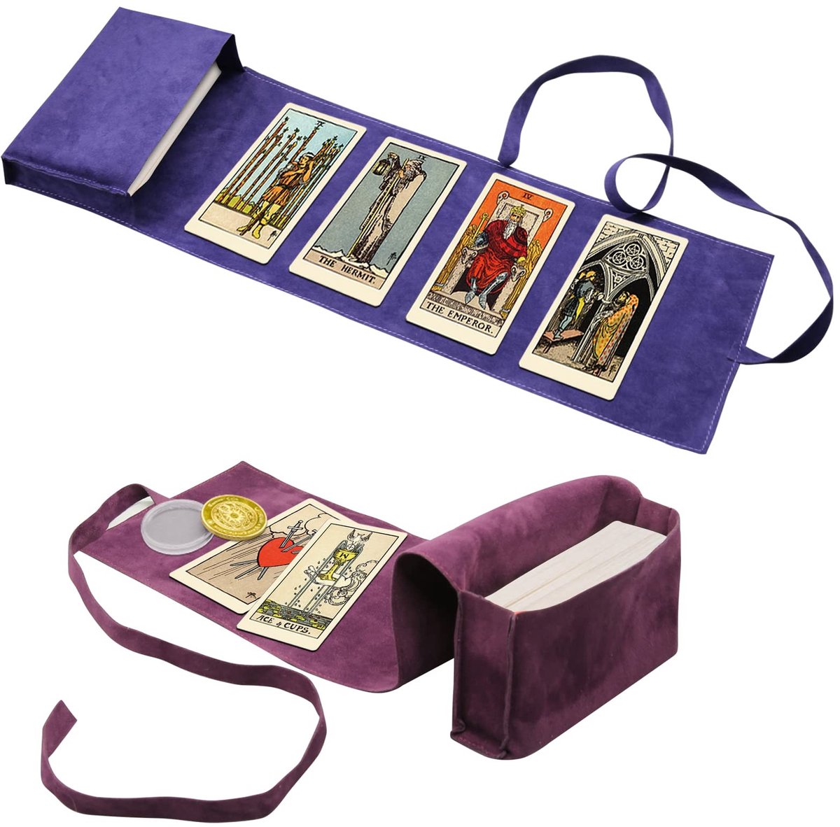 Dailygoods- Tarotkaartenhouder Hoogwaardig Fluwelen Materiaal - Tarotdoekzak - Kaartopbergdoos - Beslissingsmunt - Tarot Accessoires - Duurzaam en Elegant - Speelkaarthouder