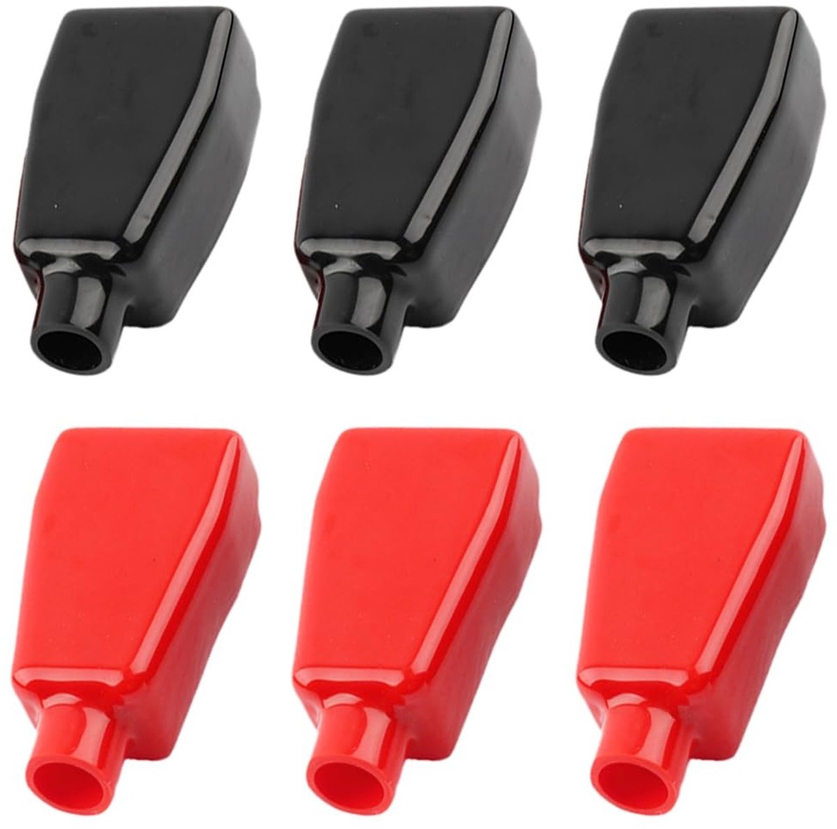 Dailygoods - Accuklemmen - Accuklemmen voor auto - Duurzaam materiaal - Rood en zwart - Isolatorafdekkingen - Geschikt voor motorfiets - 6 stuks