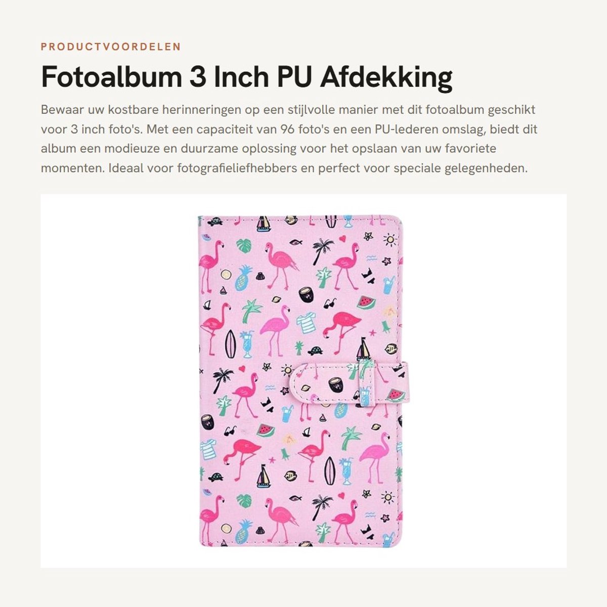 Dailygoods- Fotoalbum 3 inch - 96 foto's - PU-lederen omslag - Portemonnee-album - Duurzaam - Lichtgewicht en handig - Portemonneealbum