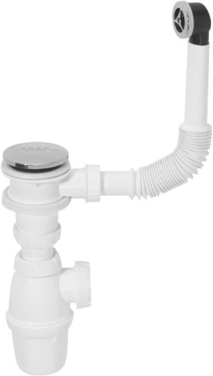 Afvoergarnituur Wastafel - Sifon Set - Sanitair Onderhoud - Quick-Clac Systeem - Ø32 mm - Wit