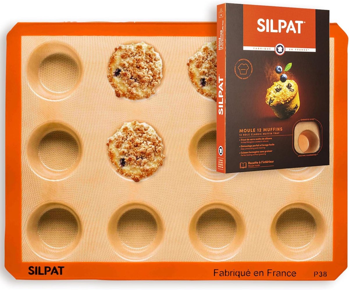 Muffin Bakvorm - Cupcake Vorm - Zelf Bakken - Antiaanbaklaag - 12 Holtes - Zwart