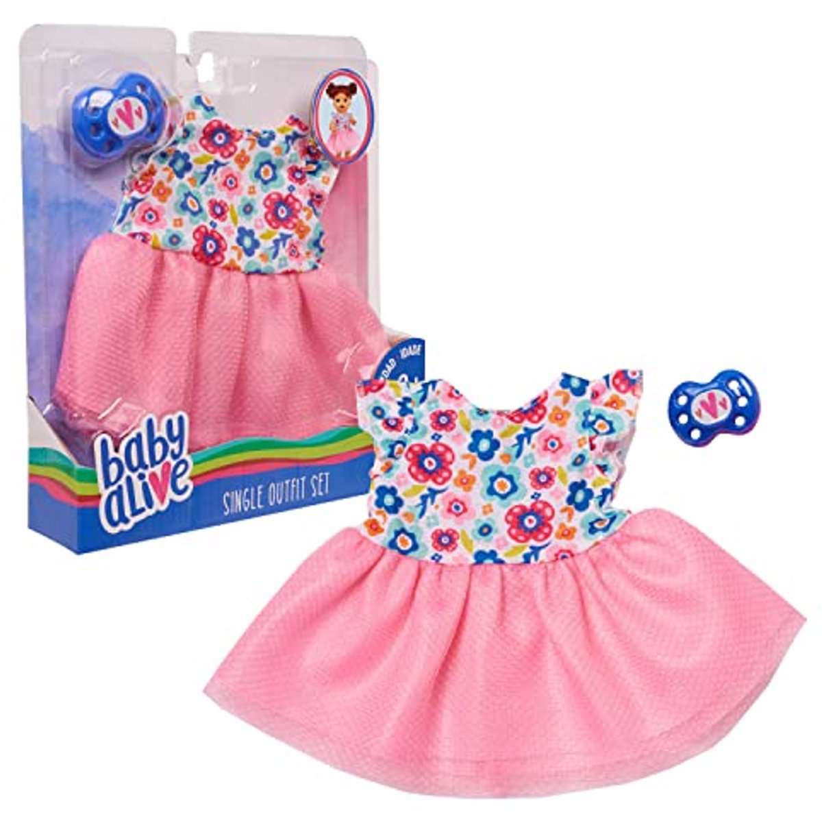 Poppen Outfit Set - Poppenkleding Accessoires - Kinderspeelgoed - Inclusief Fopspeen - 3 Jaar+ - Groenblauw