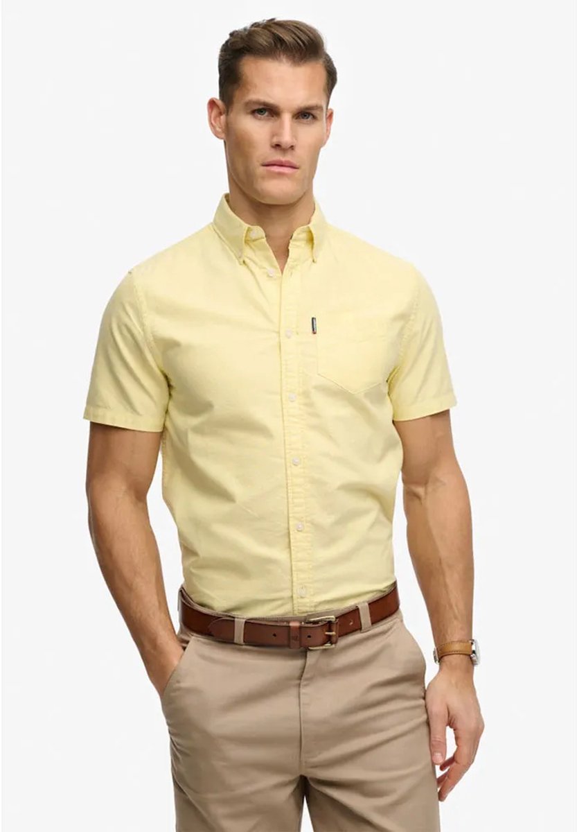 Superdry Essentials Oxford Overhemd Met Korte Mouwen XL Man Mono Chambray