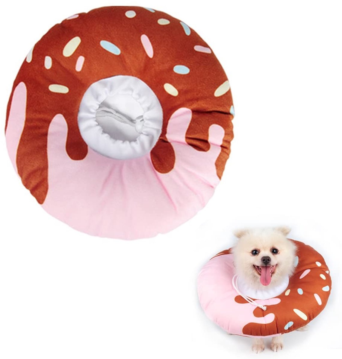 Dailygoods- Kattenhalsband Zacht - Verstelbaar - Anti-bijten - Donutmodel - Lichtgewicht - Comfortabel Katoen - Halsband