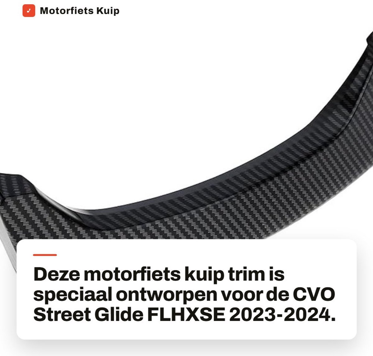 Dailygoods- Kuip Trim - Koolstofvezel Textuur - Bescherming - Aangepaste Stijl - Lichtgewicht Ontwerp - Compatibel met CVO Street Glide FLHXSE 2023-2024 - Motorfiets Kuip