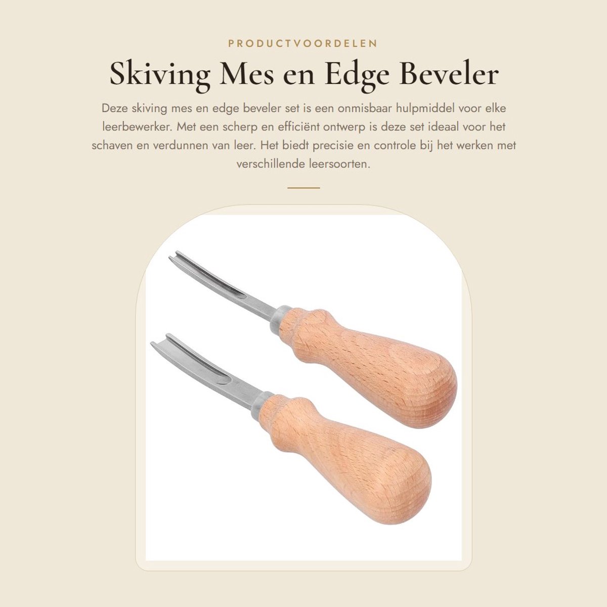 Dailygoods- Skiving Mes - Ergonomische Handgreep - Scherp Staal - Leer Afschuinen - Duurzaam - Ideaal voor Gemiddelde Dikte - Randafschuiner
