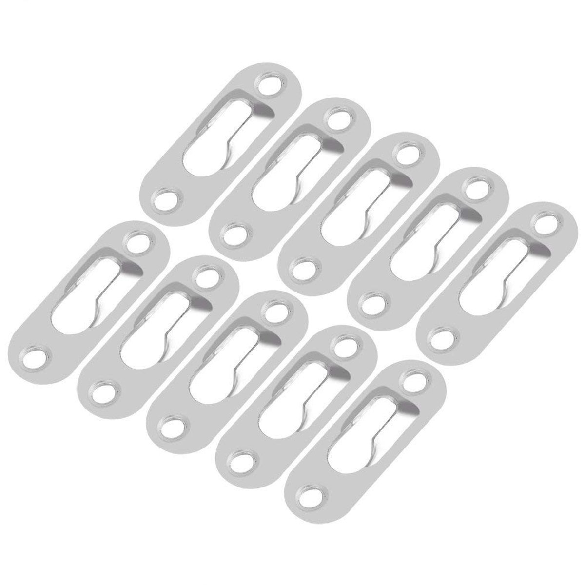 Dailygoods- Sleutelgat Hanger 40 Stuks - Zilveren Bevestigingsplaat - Wandmontage - Sterk Materiaal - Eenvoudige Installatie - Geschikt voor Spiegel en Fotolijsten - Wandhanger