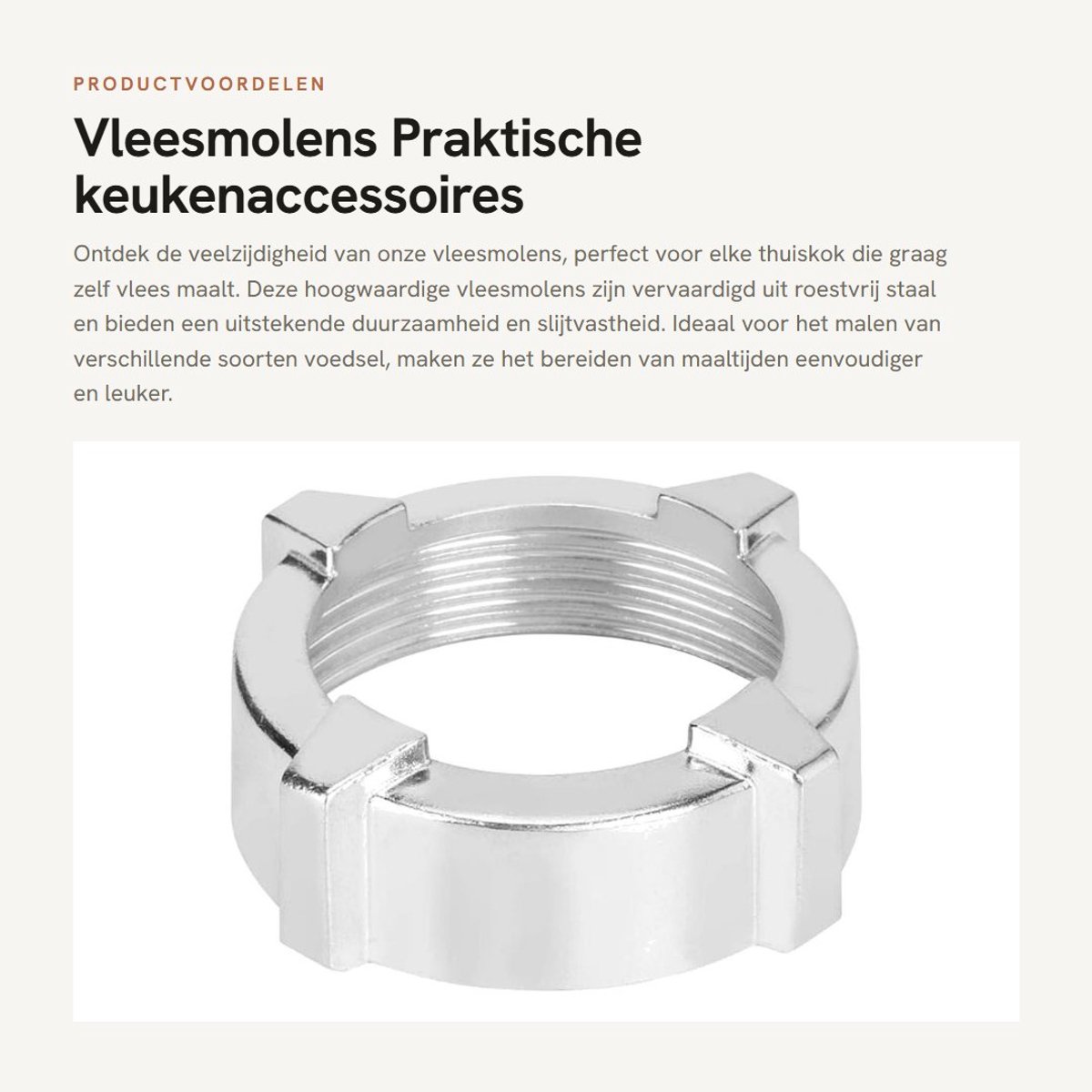 Dailygoods- Vleesmolen roestvrij staal - Vleesmolen voor thuisgebruik - Gehaktmolen - Vleesmolen elektrisch - Slijtvast - Eenvoudig te reinigen
